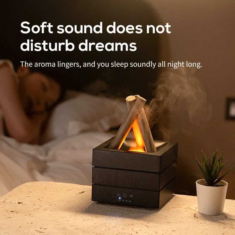 New Simulated Colorful Flame Bonfire Atmosphere Night Light with Air Humidifier Remote Control Home Essential Oil Aroma Diffuser C250913