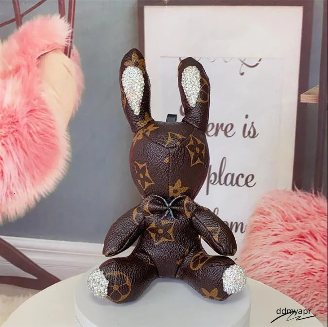 Creative New Handmade Dia-Studded Rabbit Pendant Cute Car Keychain Couple Bag Charm Tues1 ddmyapr