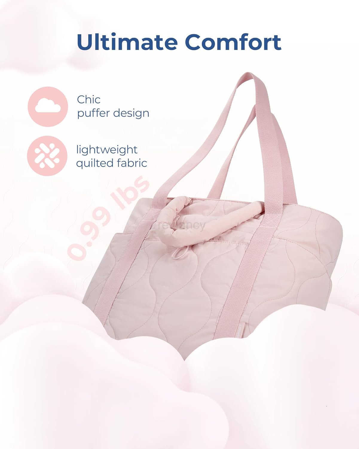 Puffer Tote Bag for Women Quilted Travel Top Handle Lightweight Shoulder Handbags with ZipperW250912