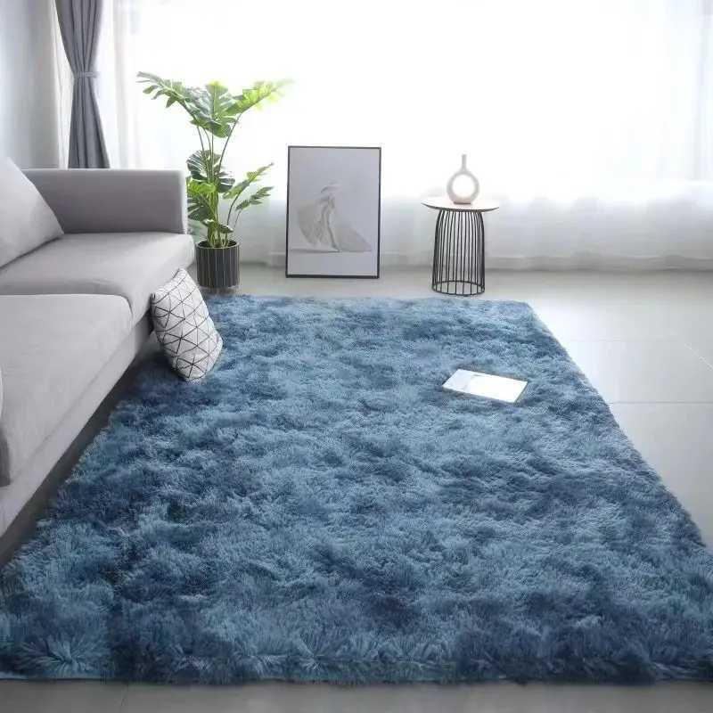 VIKAMA Silk Wool Rugs Childrens Room Living Room Bedroom TieDye NonSlip Washable Machine Washable Carpet Mats C250913