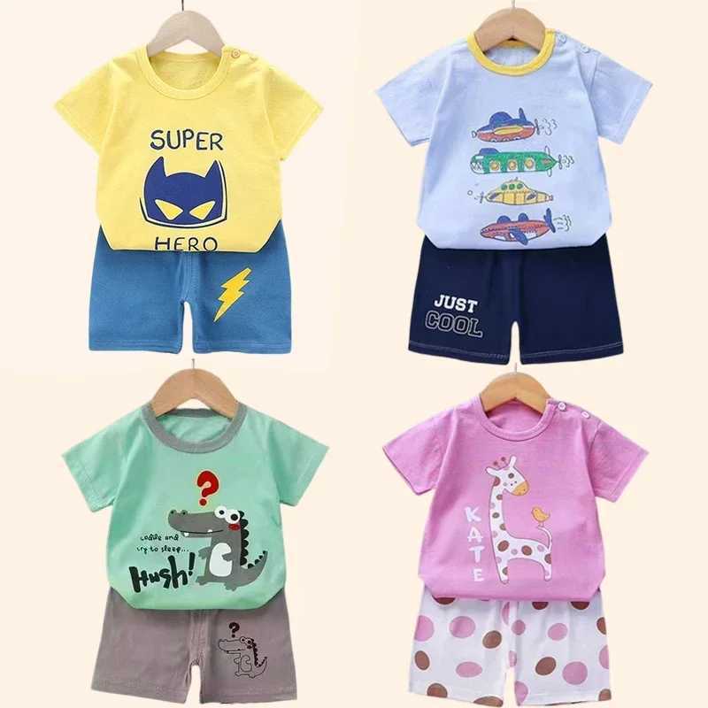 2PCS Childrens Sets mother Kids Clothes Boys Girl Tshirt Shorts Summer Cotton Short sleeve Baby Children Clothing Toddler Suit C250913