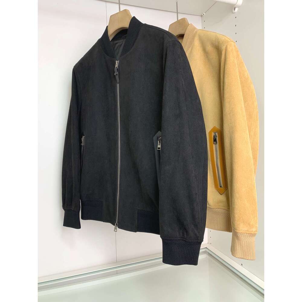 TF Brand Jacket Italian Old Money Gentlemanhigh-End Suede Fabric Autumn Winter Men's Casual Baseball Collar Jacket Coat TF