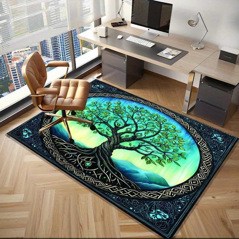 Tree of Life Mandala Rug for Spiritual Retreats Sacred Geometry Promotes Harmony and Balance Perfect for Meditation Rooms C250913
