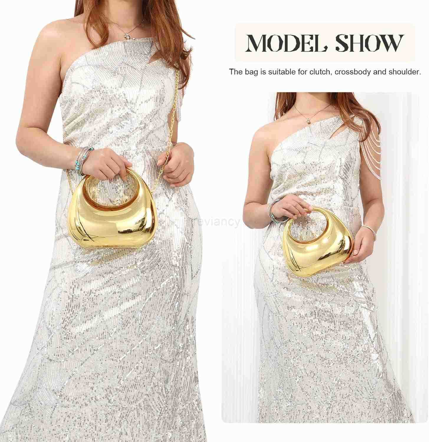 Womens Moon Shape Unique Handbag Acrylic Tophandle Purse Crossbody Evening HandbagW250913