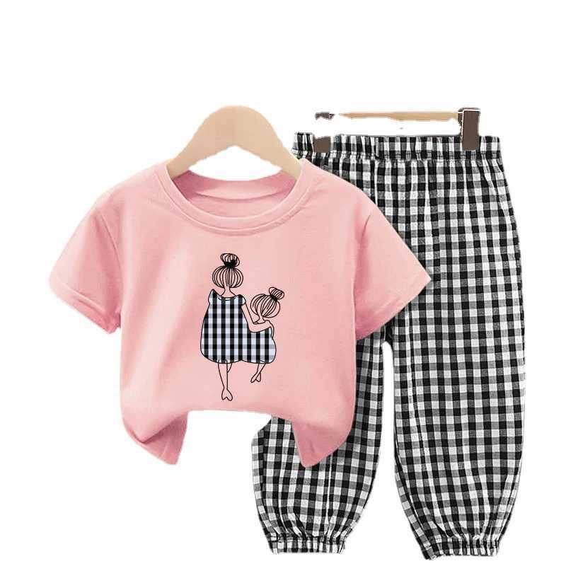 Summer Sets Childrens Clothing Girls Mother Kids Toddler Clothes Cute Fashion Cotton Tshirt Top Pants 2pcs Baby Girl Clothes C250913