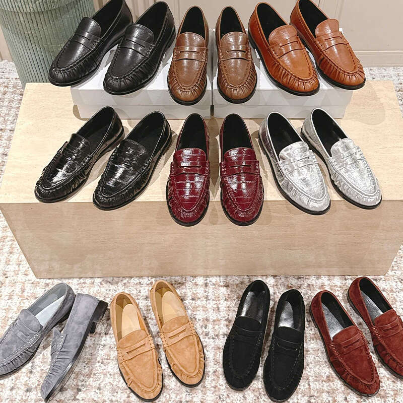 Top Quality Mens and Womens Leather Loafers Designer Inspired Luxury Penny Moccasins Slip On Dress Shoes Business Casual Comfortable Chic Flat Footwear with Box