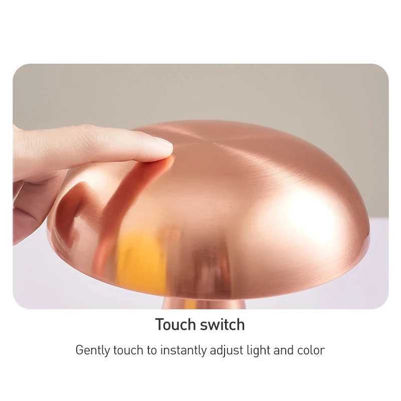 Metal Mushroom LED Home Decor Table Lamp Creative Living Room Bedroom Atmosphere Light USB Charge Touch Night Light Bar Lamp C251122