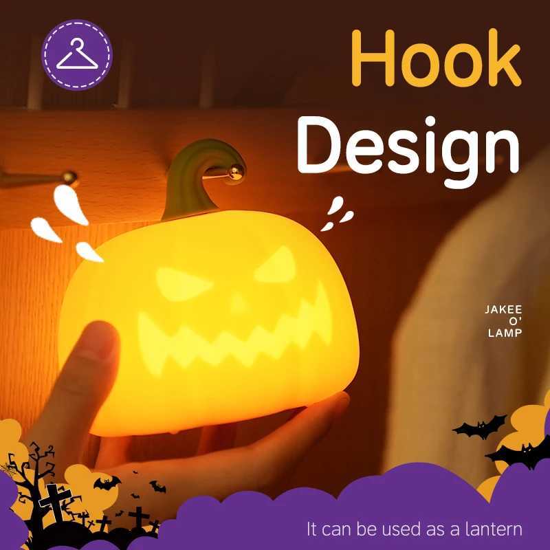 LED Cute Pumpkin Night Light Dimmable Bedside Lamp Touch Control Night Lamp With Timer For Kid Adults Halloween Party Room Decor C250913