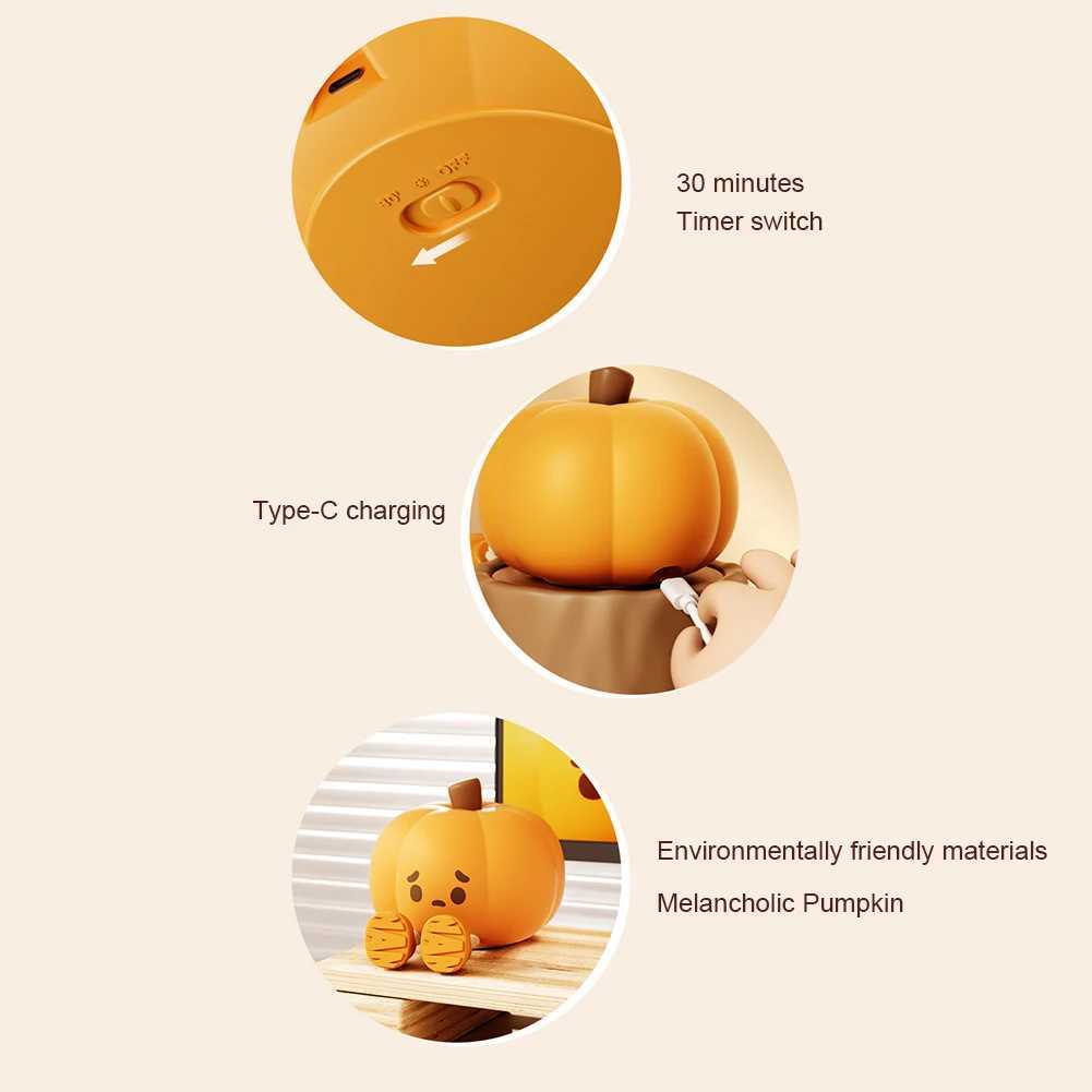 Pumpkin Halloween Led Night Light Ghost Panda Silicone Sleep Lamp Portable USB Rechargeable Nursery Bedroom Bedside Lamp C251122