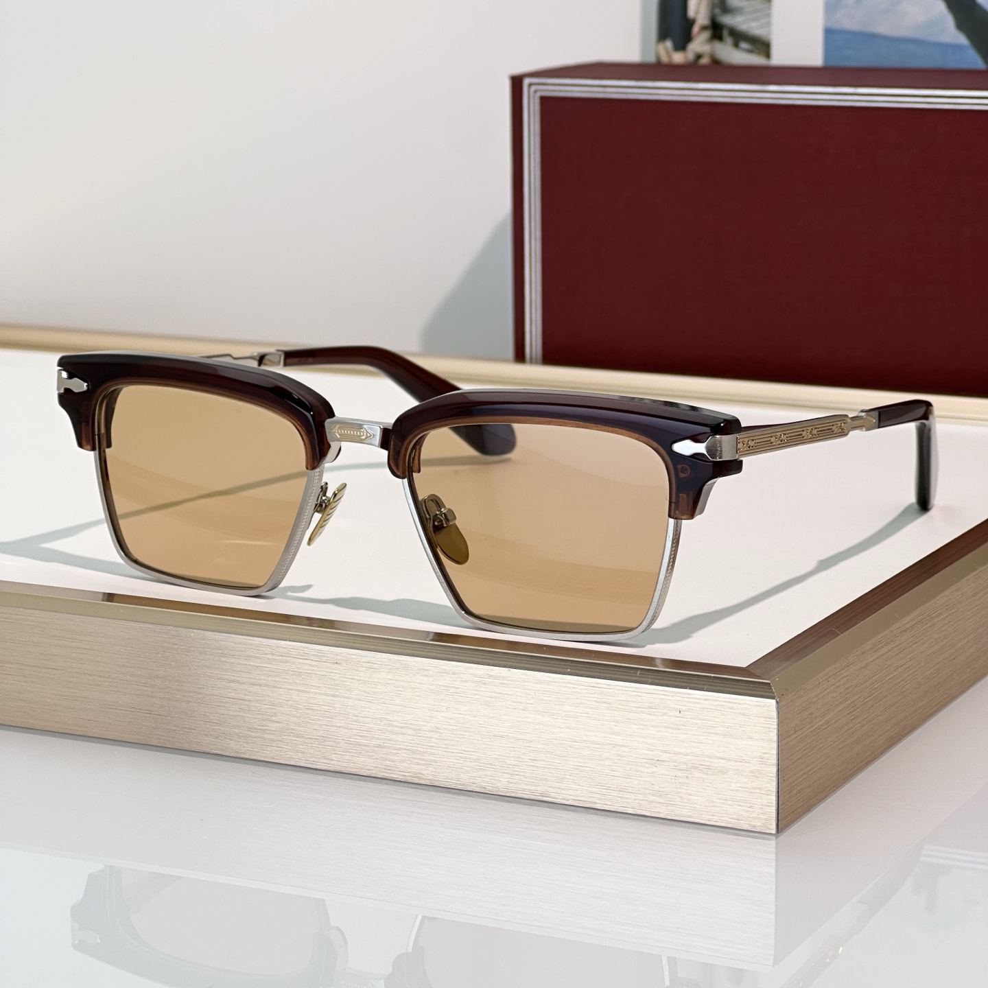 Sunglasses For Men Women Fashion ALIN Summer Designer Stylish High Street Catwalk Style Anti-Ultraviolet UV400 Acetate+Metal Square Full Frame Glasses Random Box