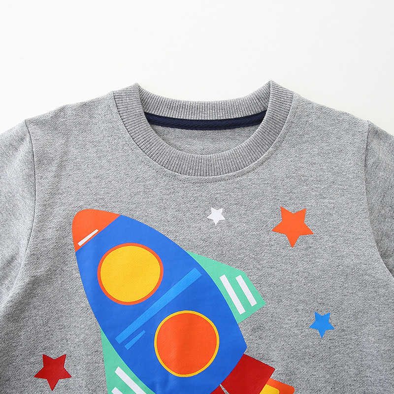 Autumn New Boys' Sweatshirt Cartoon Print Baby Pullover Knitted Cotton Casual Children's Top