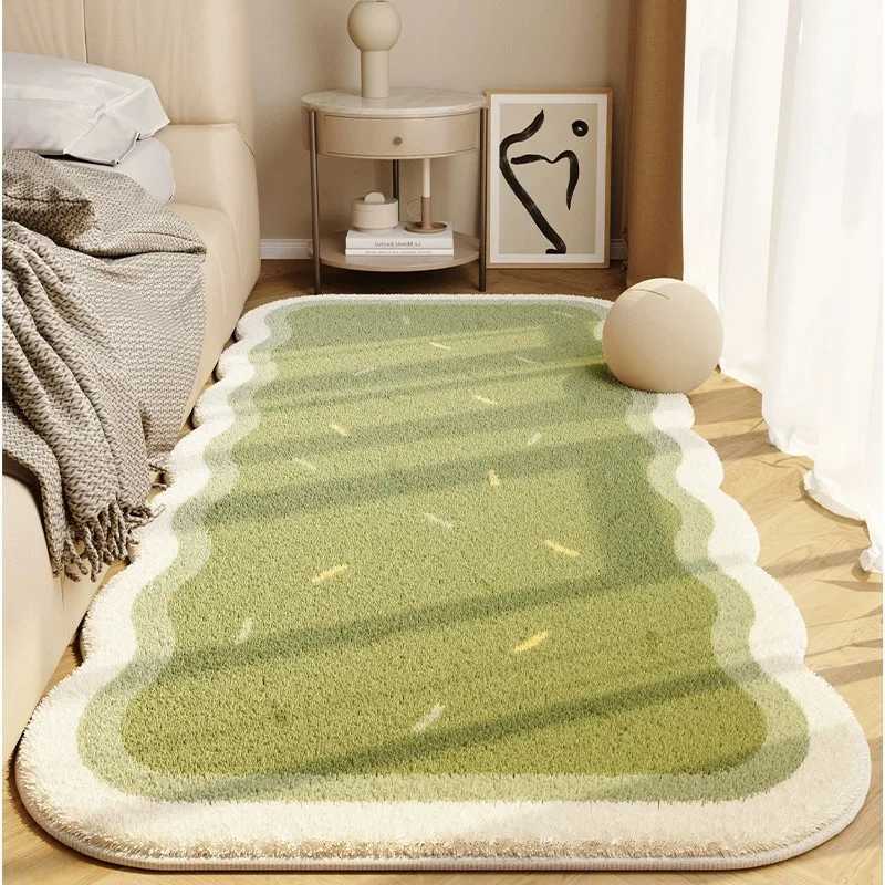 VIKAMA Imitation Cashmere Carpet Plush Skin Friendly Bedroom Bed Blanket Foot Mat Insulation Living Room Carpet Home Decoration C250913