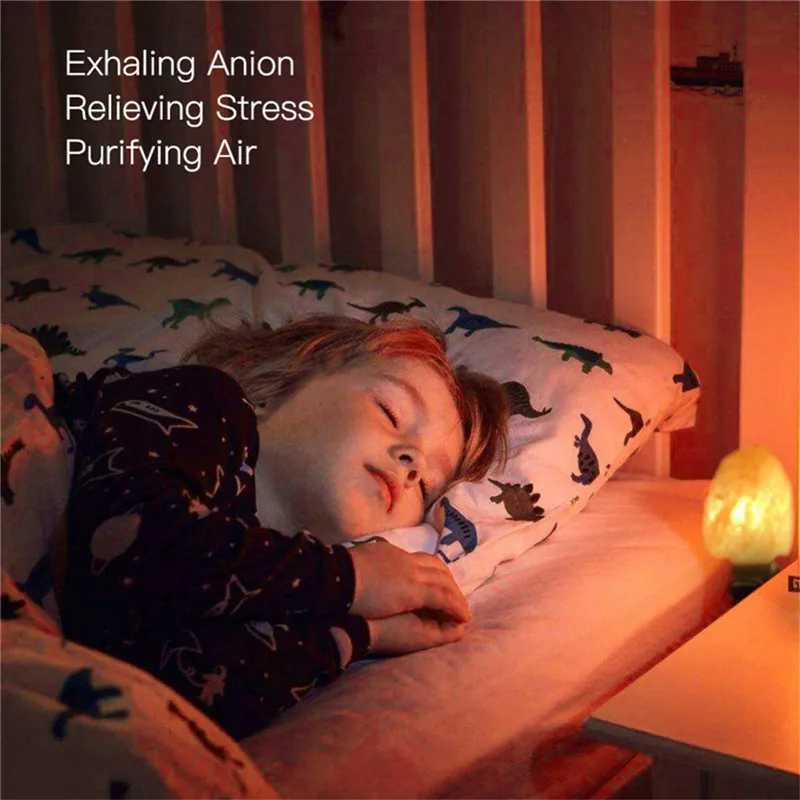Natural Himalayan Salt Lamp Night Warm Mood Light Crystal Rock Bedside LED for Room Decoration C251122