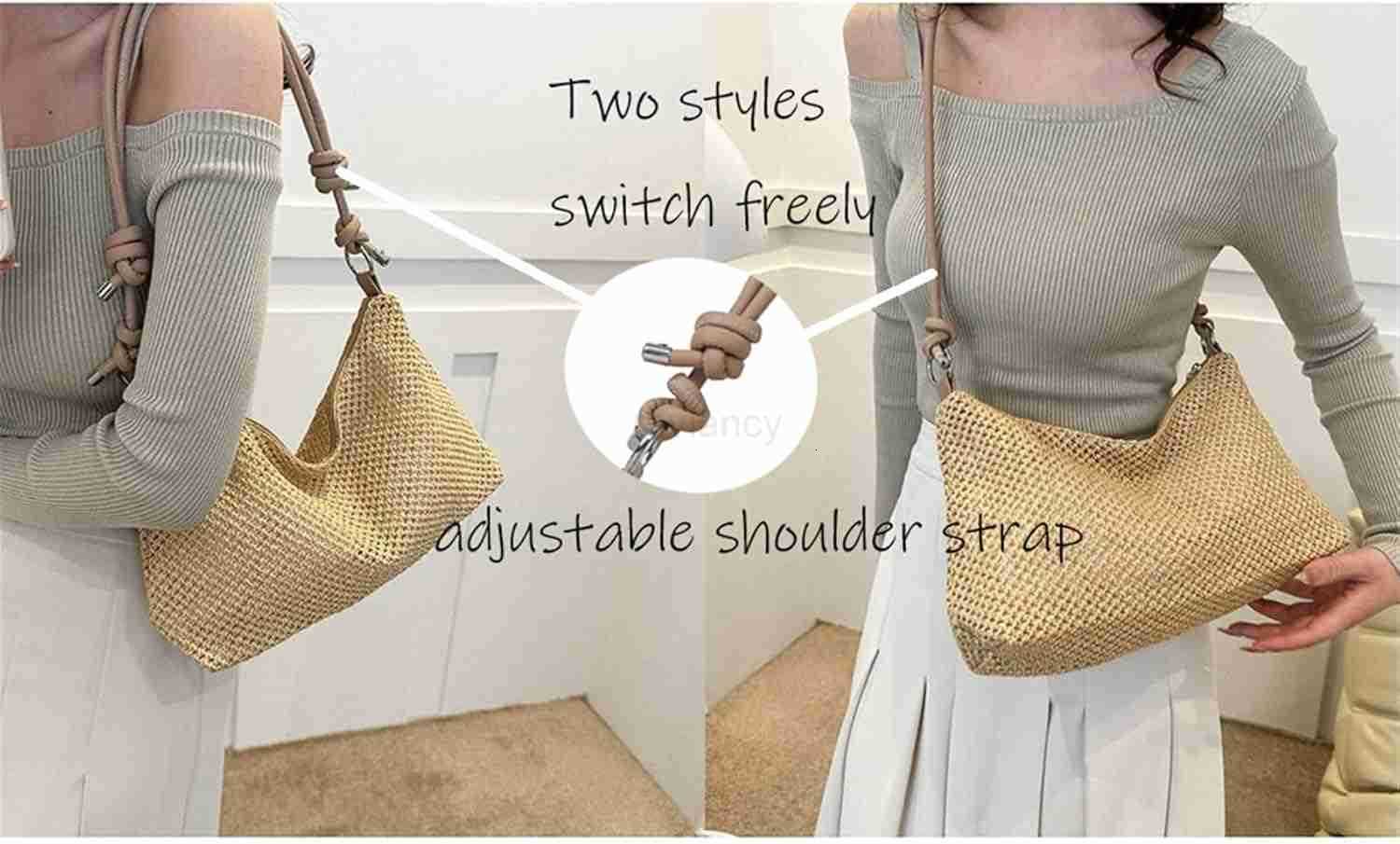 Casual Beach Tote Bag Straw Beach Bag Fashion Shoulder Bag Crossbody Bag For Beach Picnic VacationW250913