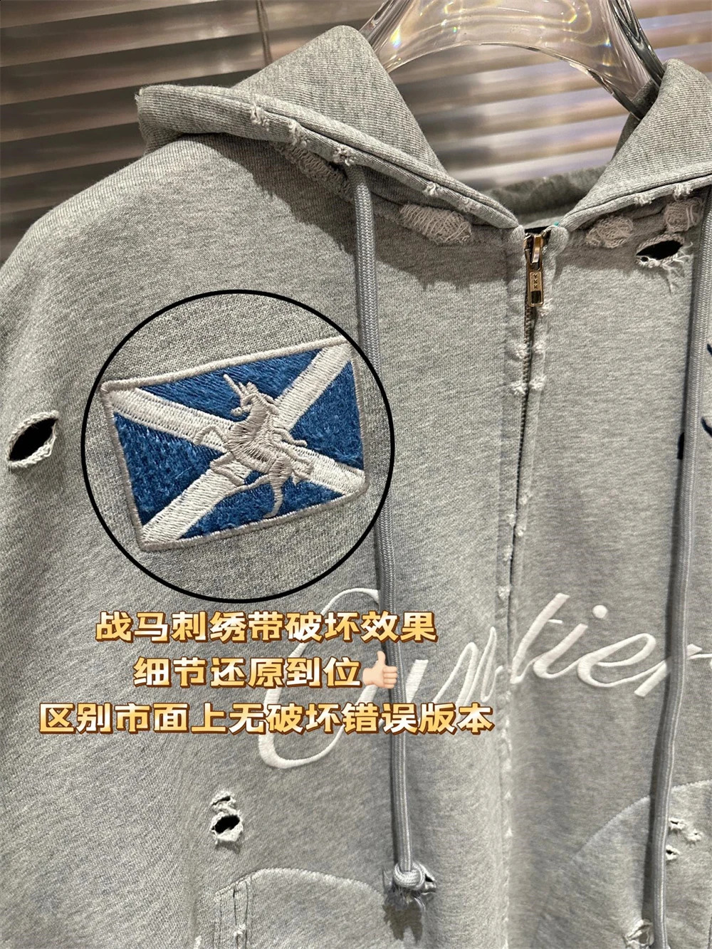 Patchwork PROJECT G/R Vintage Embroidered Warhorse Pattern Pullover Men Women Quality Hoodie 250815