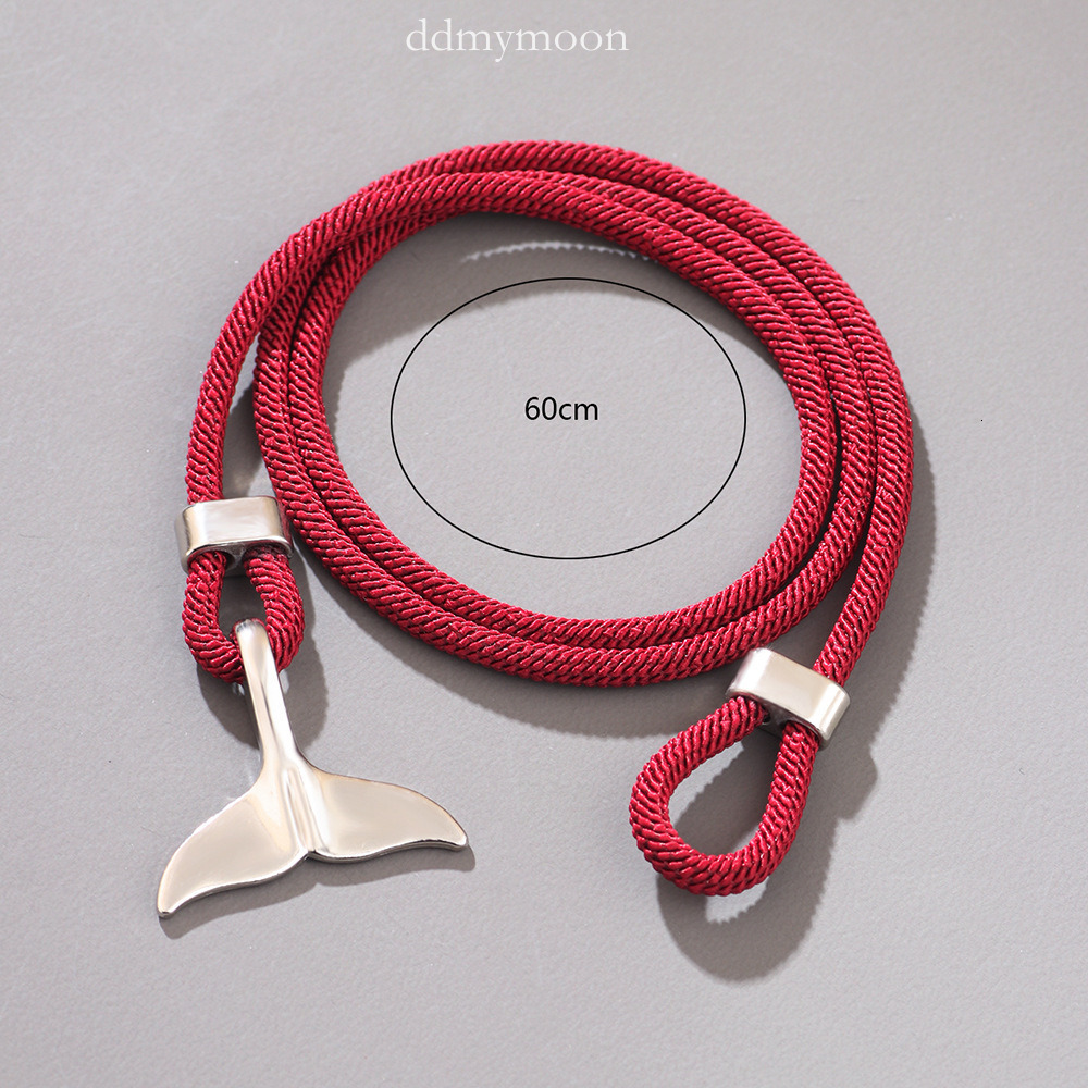 Line Beach Ocean Style Whale Tail Woven Multi-loop Wrap Personality Bracelet ddmymoon