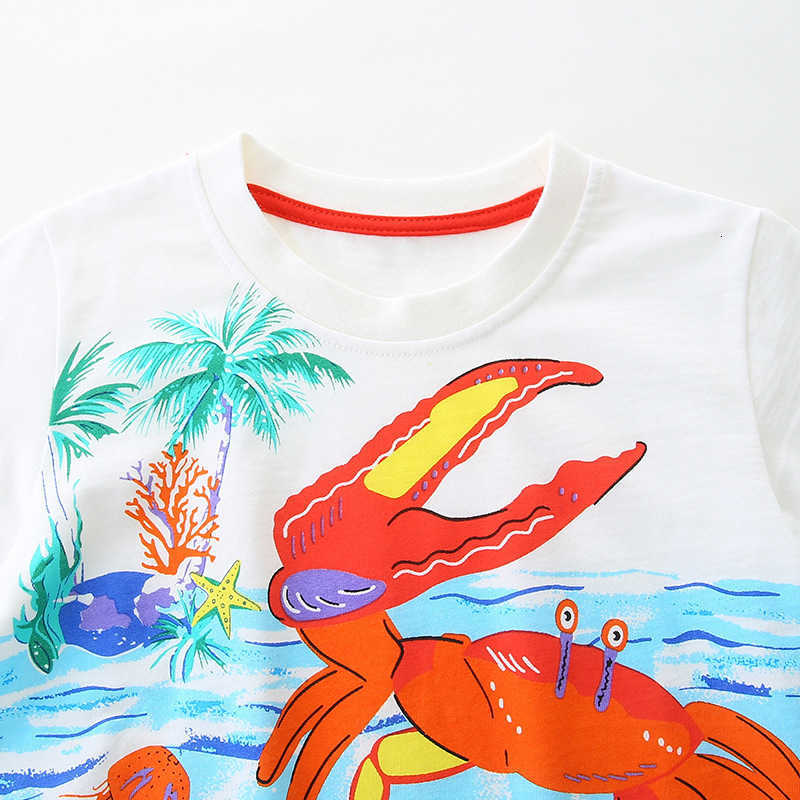 Summer New Boys' T-Shirt Cartoon Print Pullover Shirt for Toddlers and Young Boys Round Neck Short Sleeve Top
