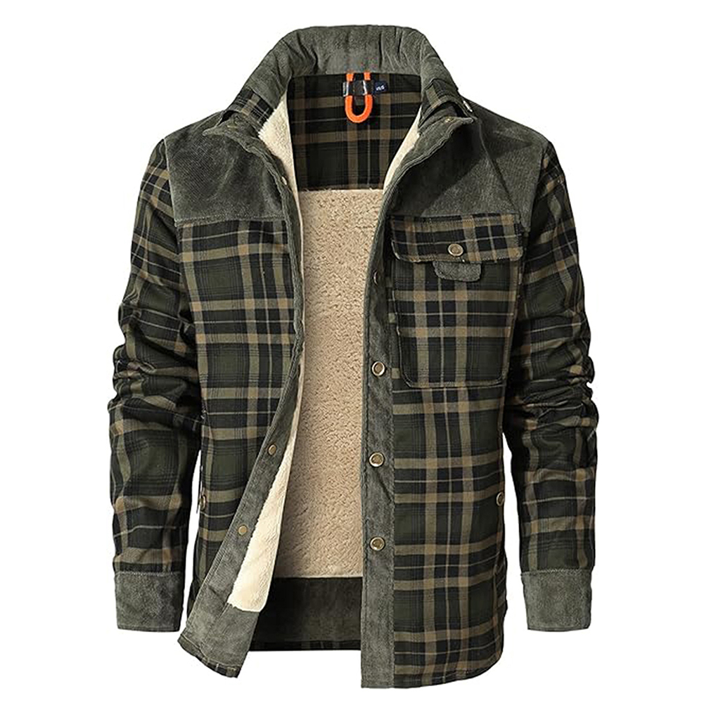 Men Plaid Shirt Warm 2025 New Autumn and Winter Flannel Long-Sleeved Shirts Casual Fashion Plaid Mens Jackets