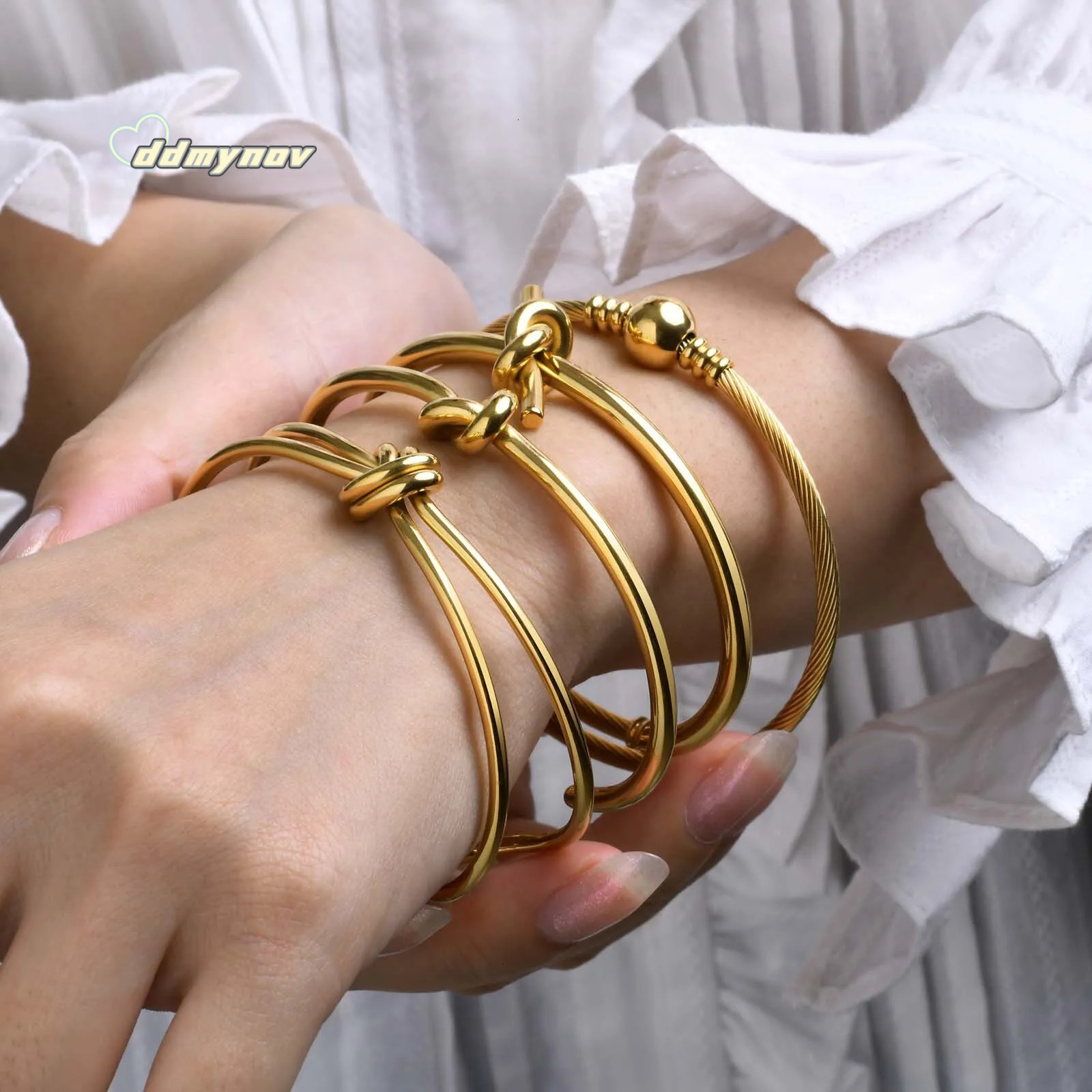 Open Designer Bracelet, Knot Fashion Bracelet Cross-border Wholesale Simple European And American Women's Style Jewelry ddmynov