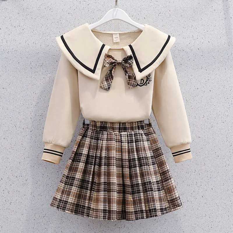 Skirt Set Pleated JK Uniform Clothes for Girls 10 To 12 Years Autumn Winter Suit Girl Clothing Korean Two Piece Childrens 2025 C250913