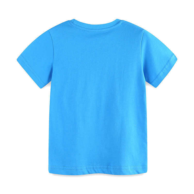 Summer New Boys T-shirt Cartoon Print Round Neck Top Children's Knitted Cotton Sweatshirt