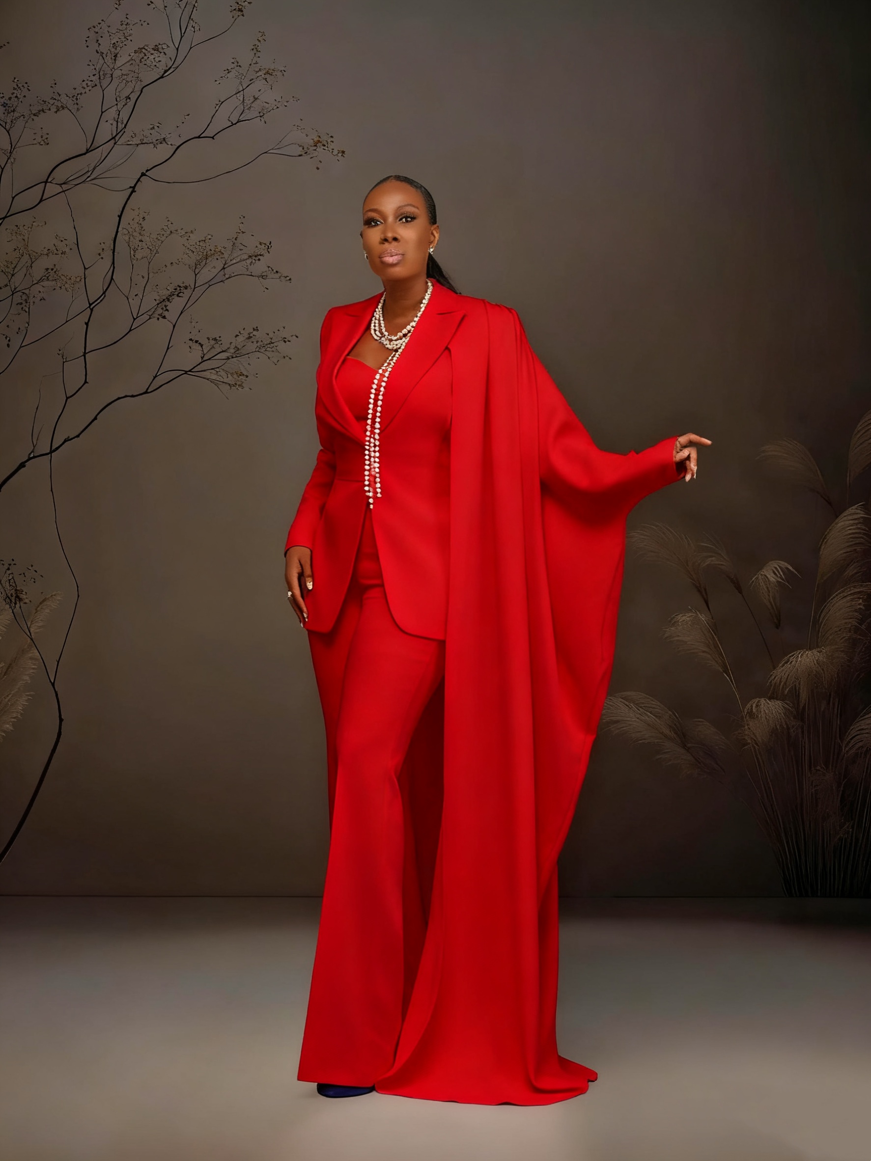 Women Suits Set 2 Pieces Super Long Blazer Wide Leg Pants Custom Made Fashion Office Lady Party Prom Dress With Wraps