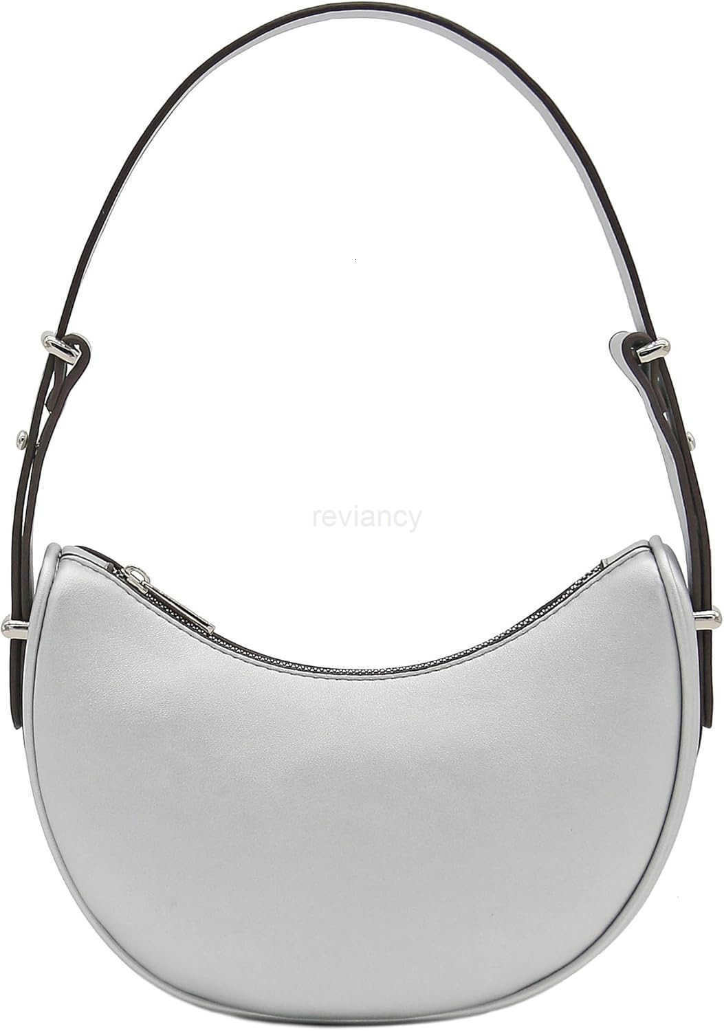 Small Crescent Smooth Faux Leather Underarm Shoulder BagW250913