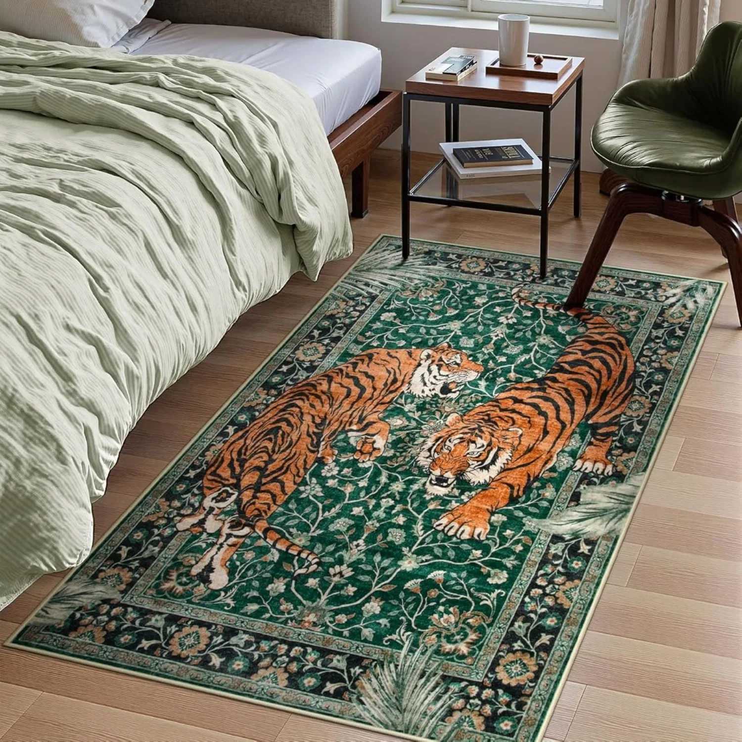 Rug for Living Room Carpet Jungle Tiger Home Decoration Large Area Bedroom Plush Floor Mat Machine Washable Coffee Table Rugs C913 H260226