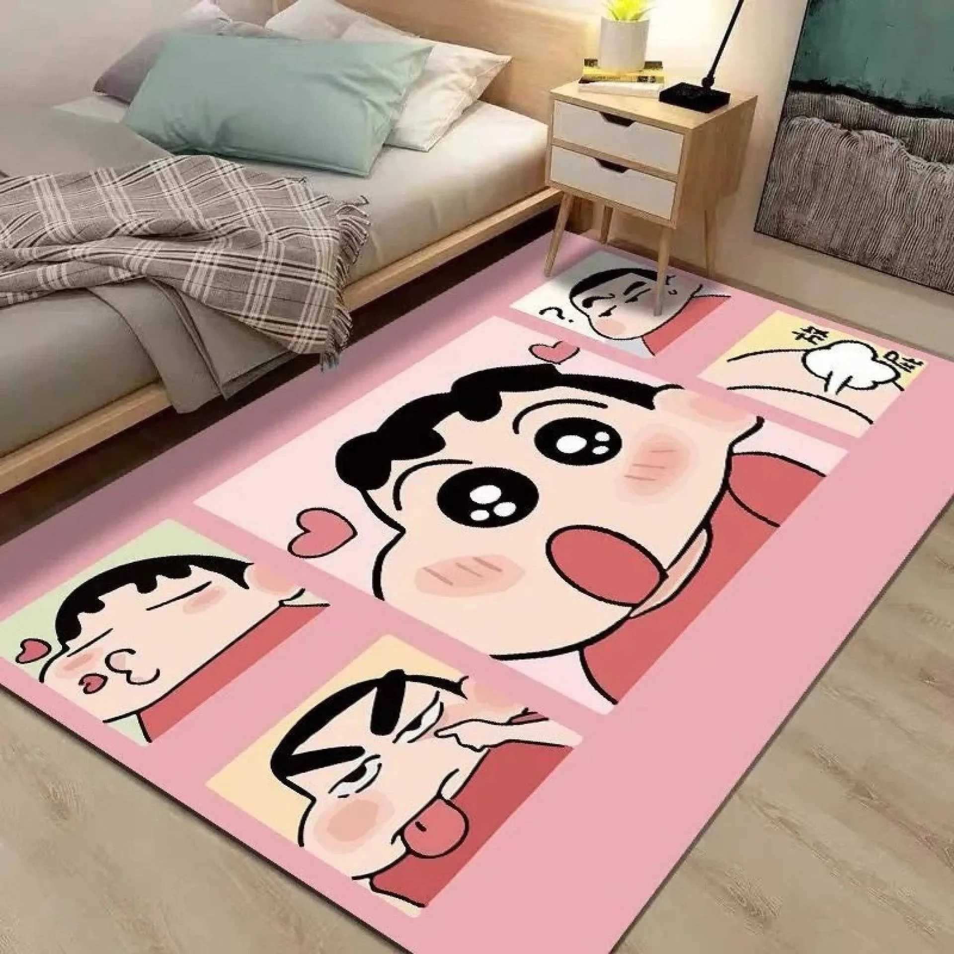MINISO CrayonShinchan Anime Printed Carpet Home Sofa Coffee Table Area Rugs Large Size Bedroom Floor Mat Washable Doormat C250913