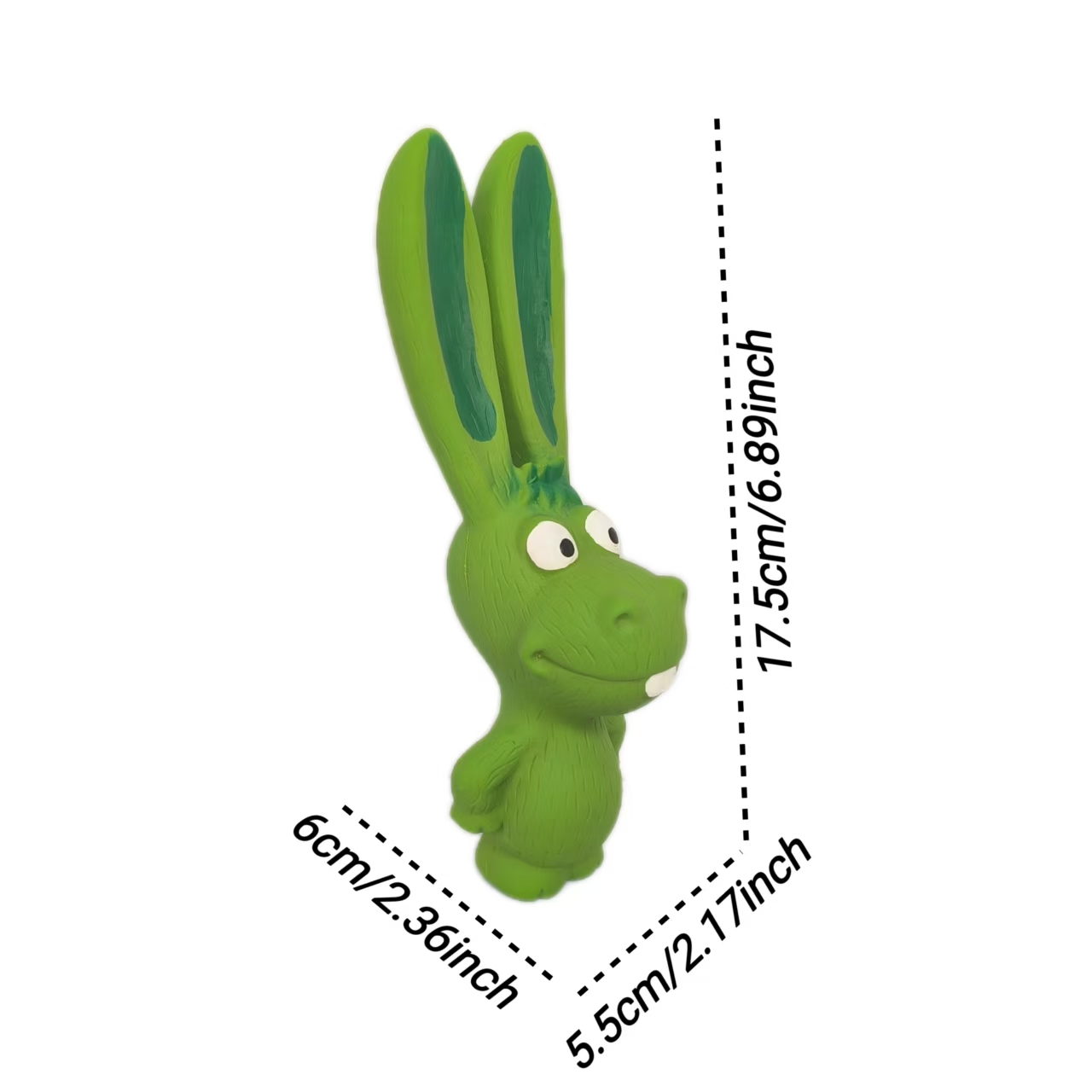 Rubber Squeaky Chewy Dog Toy Soft Natural Latex Screaming Sound Interactive Rabbits Dog Toys with Bright Colors for Medium Dogs 4pcs/Pack