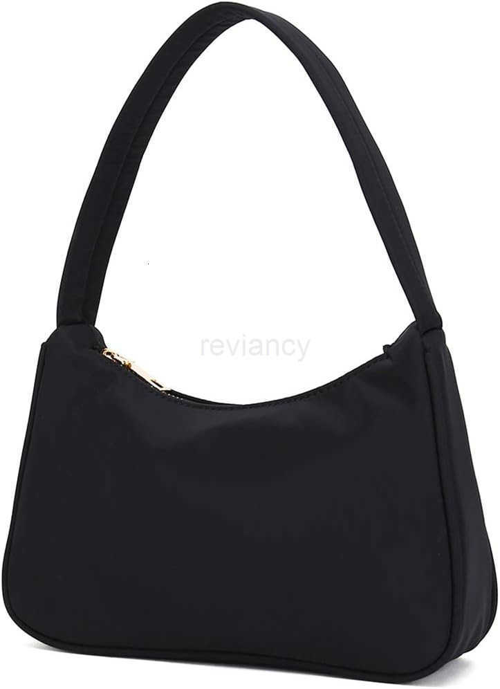 Small Nylon Shoulder Bags for Women Elegant Feminine Mini Handbags with Zipper ClosureW250913