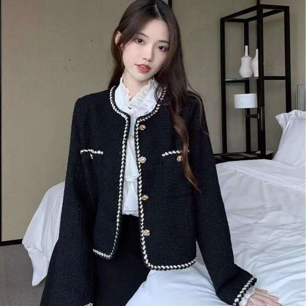 DHEssentials Elegant Socialite Little Chanel Style Coat for Women Unique Design Long Sleeve Outerwear Winter 2025 Spring Autumn New Women's Top
