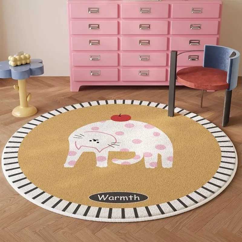 VIKAMA Cartoon Cat Round Carpet Home Decoration Household Living Room Bedroom Nonslip Dirtresistant and Easy to Take Care of C250913