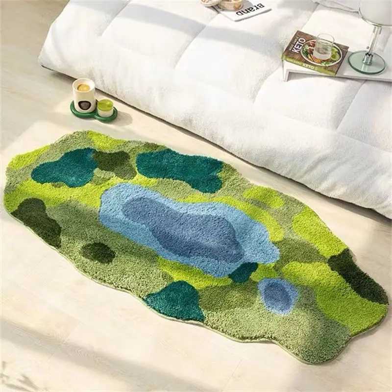 Super Soft Bedside Carpet Irregular Moss Pattern AntiSlip Fluffy Bathroom Mats Absorbent Kitchen Floor Rug Shaggy Carpet Home C250913