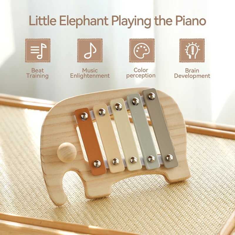 Montessori Wooden 5 Tones Multicolor Xylophone Wood Musical Instrument Toys For Baby Kids Puzzles Early Learning Games Baby Gift C250913