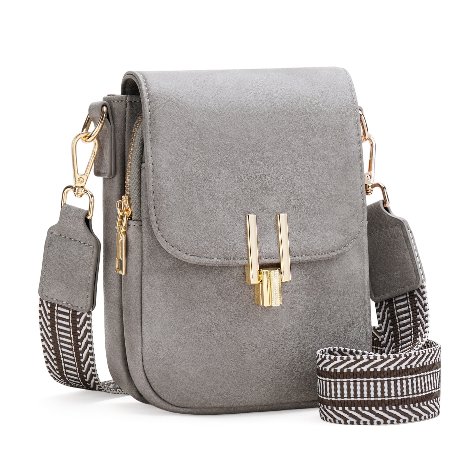 2025 New Crossbody Phone Wide Strap Single Shoulder PU Soft Leather Double Layer Women's Bag ddmymoon