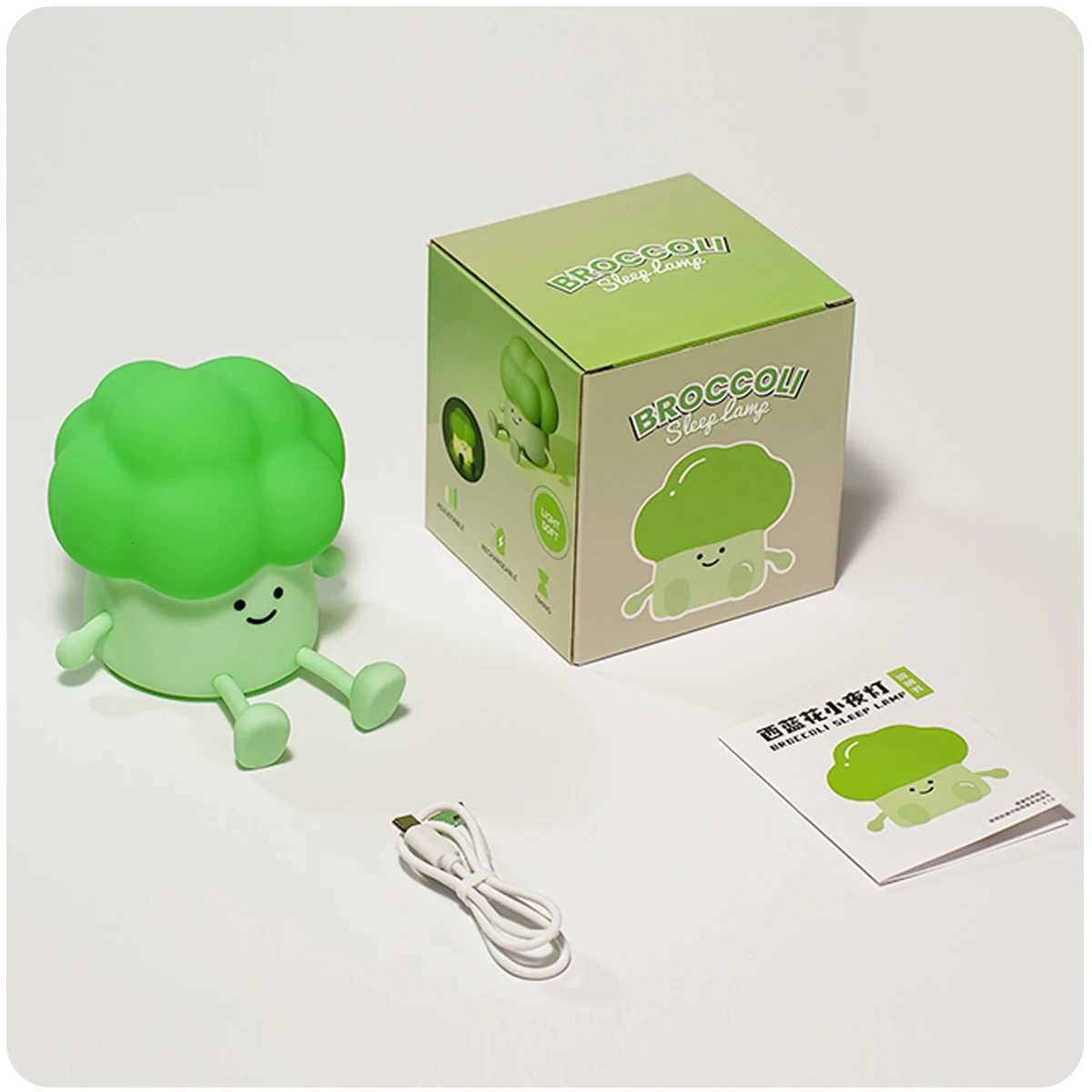 Cute Broccoli Night Light Kids LED Squishy Novelty Lamp USB Charging Dimmable Nursery Lamp Childrens Gift for Home Table Decor C250913