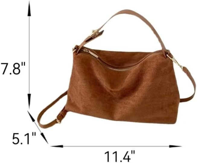 Women Slouchy Suede Satchels Shoulder Bag Faux Suede Hobo Bags Crossbody Phone Purse TopHandle Tote Handbag PurseW250913