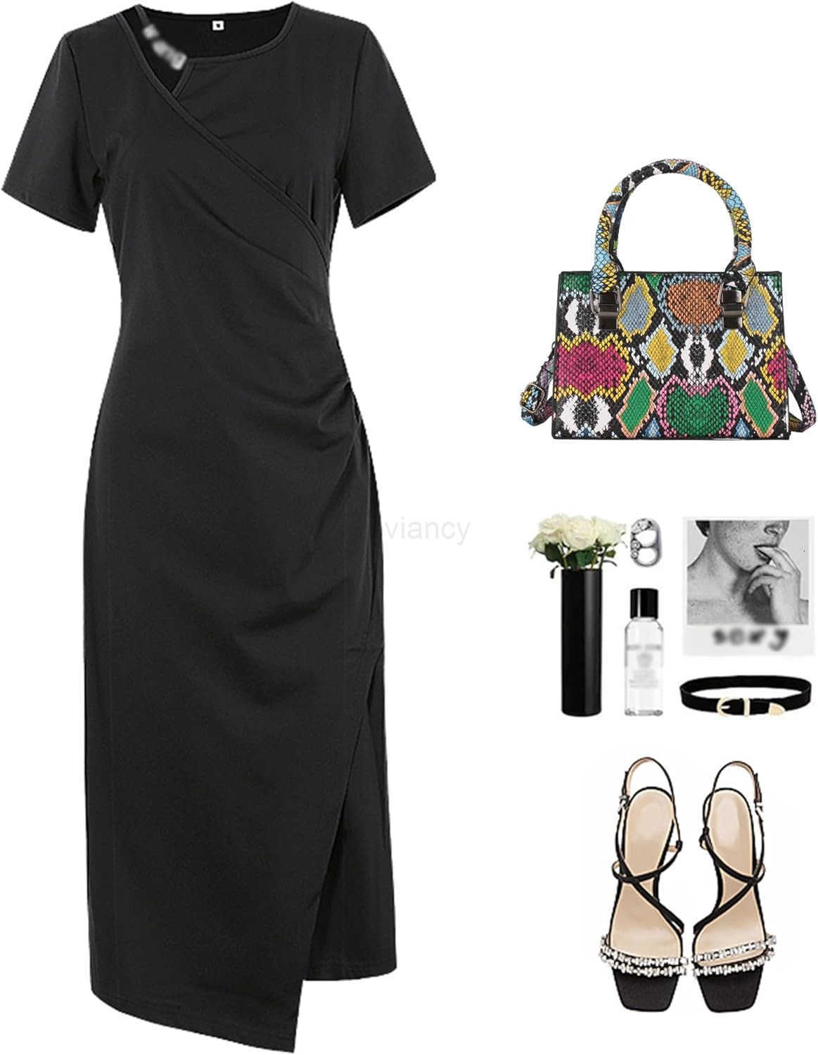 Women Mini Top Handle Bag Snakeskin Print Leather Crossbody Shoulder Bag Zipper Satchel PurseW250913