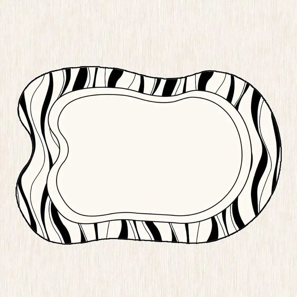 VIKAMA Minimalist Line Design Faux Wool Rug UltraThin StainResistant NonSlip Carpet for Bedside Living Room Soft Mat C913 H260226