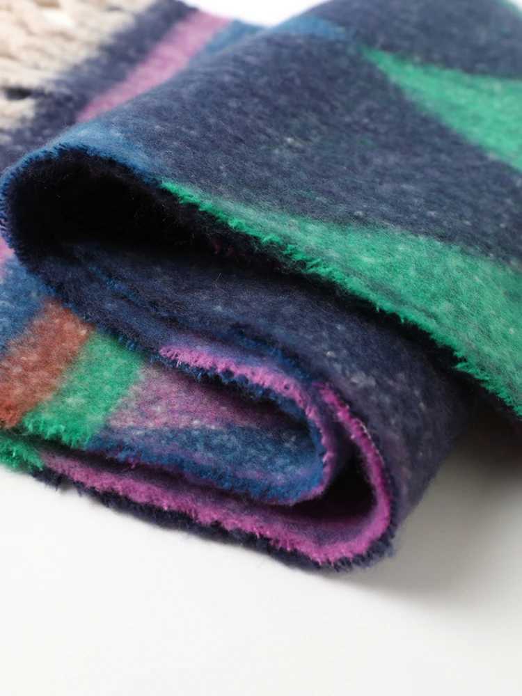 Wen Winter Knitted Scarf scarf Lady Men Casual Striped Print Tassel Warm Soft Scarve Mujer Foard Wrap Shawl New G250912