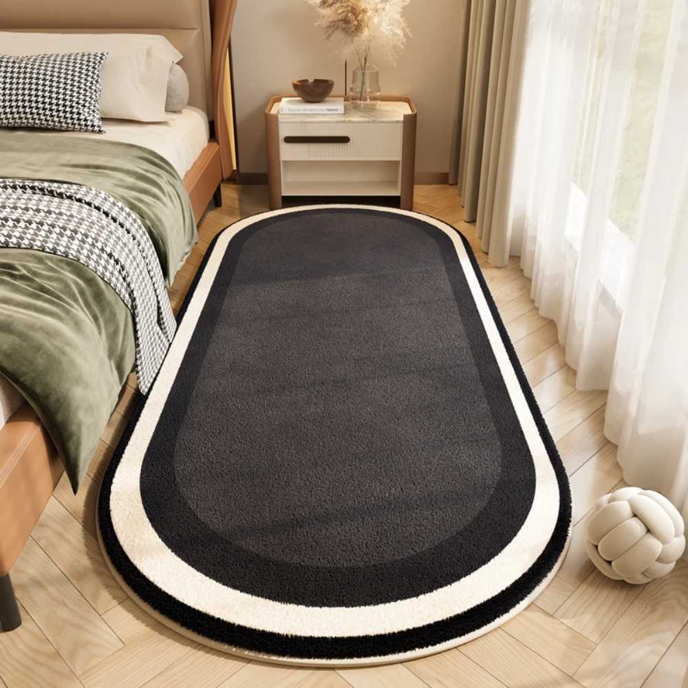VIKAMA Rug For Bedroom Flannel Bedroom Modern Simple Multicolor Bedside Carpet AntiFouling AntiSkid Bay Window Cushion C250913
