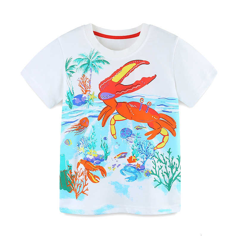 Summer New Boys' T-Shirt Cartoon Print Pullover Shirt for Toddlers and Young Boys Round Neck Short Sleeve Top