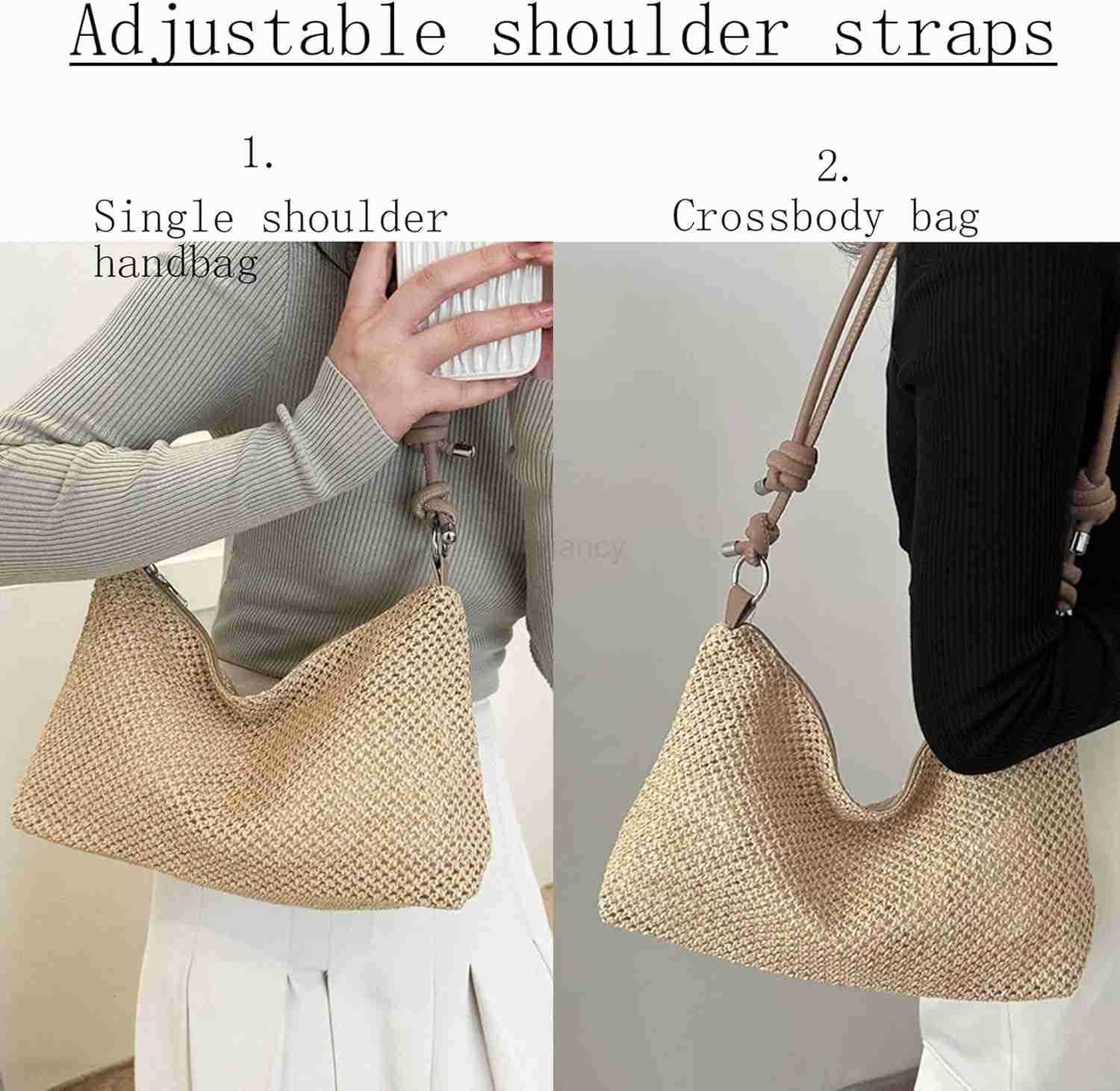 Casual Beach Tote Bag Straw Beach Bag Fashion Shoulder Bag Crossbody Bag For Beach Picnic VacationW250913