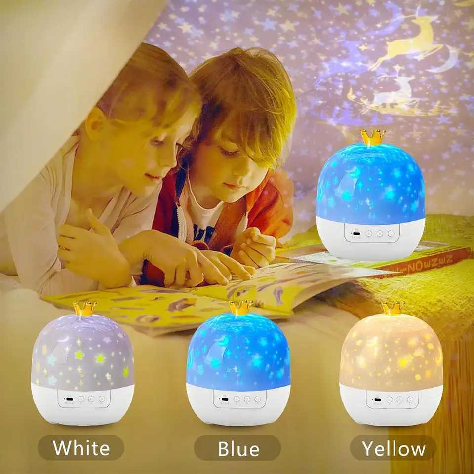 Crown Galaxy Projector 21 In 1 Light Lamp 360degree Rotating Kids Night For Led Room Atmosphere Christmas Decoration Multicolor C250913