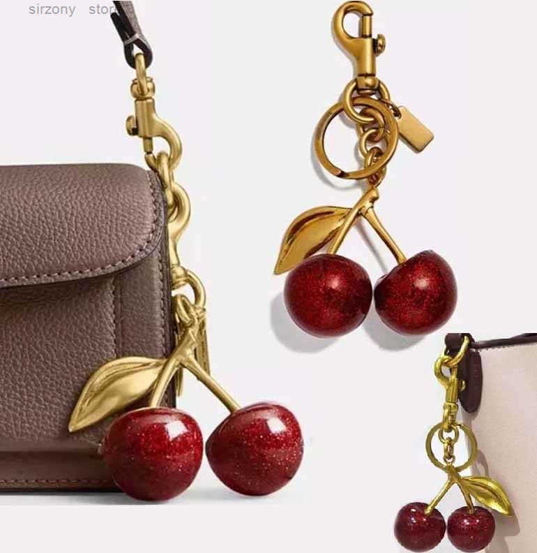 Top er letter Cherry Bag Charm Fashion Womens Keychain Vintage Cherry Pattern Keychain Hangings gift R250611 Z250911