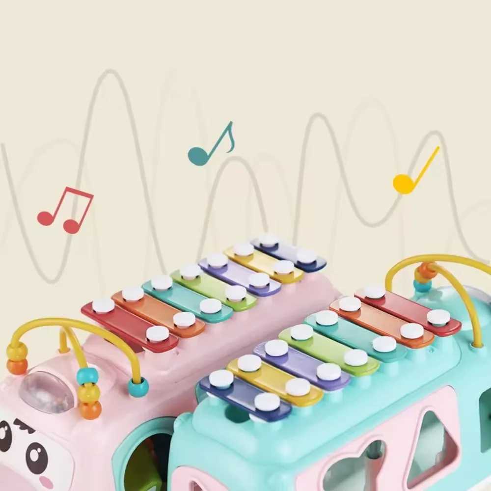 Childrens Ulti Functional Cartoon Imitate Musical Instruments Xylophone Baby Knocked Piano Block Bus Playing Music Toy For Kid C250913