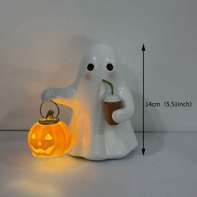 1014 Cm Cute Ghost Desk Decoration Nightlight Resin Home Creative Crafts Decoration Atmosphere Halloween Table Lamp Home Decor C250913