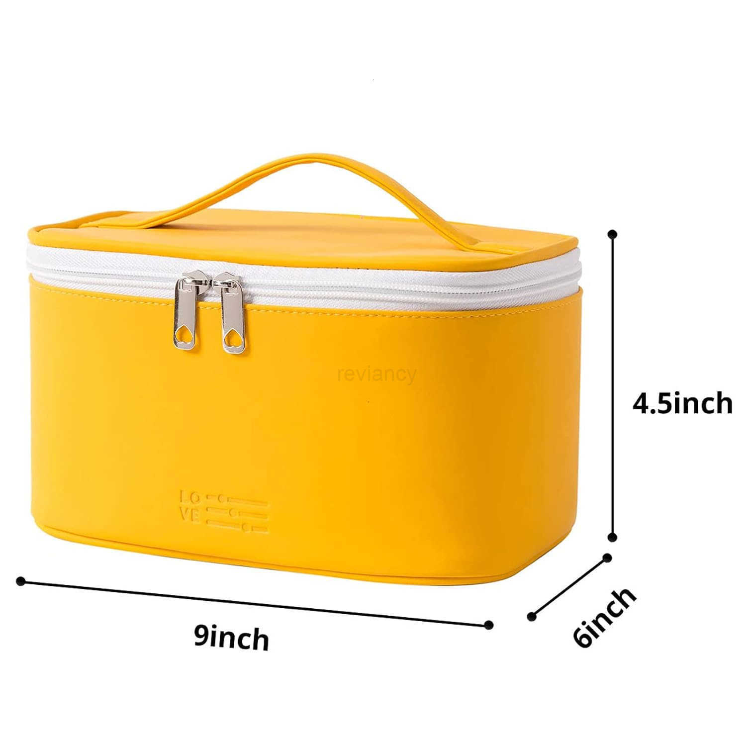 Portable Makeup Bag Cosmetic Bags for Women Medium Pouch Case Purse Make Up Organization WaterproofYellowW250913