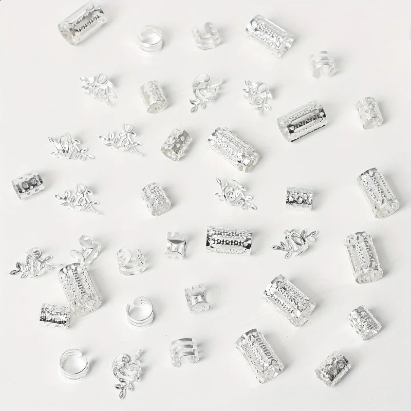 40pcs Dreadlock Hair Rings Adjustable Cuffs Clip Braids Dirty Bead Hairpin hair accessories Headwear for women Girls 250912